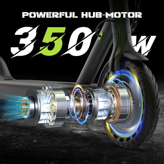 Electric Scooter, 10"/8.5" Solid Tire, 500W/350W Powerful Motor & 19/22 MPH Top Speed, 28/25/22/16 Miles Long Range, Folding E Scooter with Dual Braking for Teens and Adults 8.5"-350W-19MPH-Green