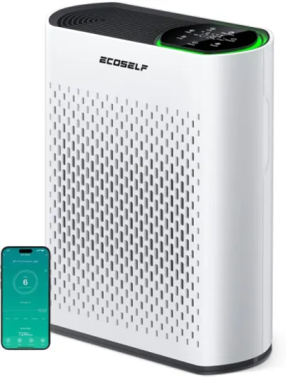 Powerful Air Purifiers for Home Air Purifier Up to 2400 Ft² with Smart WiFi Air Quality Monitor Sleep Mode, Air Purifier for Bedroom Large Room Office Living Room HAP602WF White