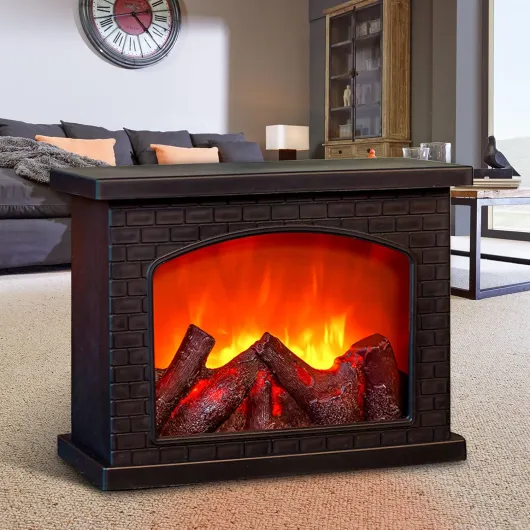 Fireplace Lanterns Decorative,Small Fake Fire Place,Flame Effect LED Fire Lamp,Battery Operated USB Charge Portable Fireplace,Indoor Outdoor Christmas Decoration (No Heater Function Black)