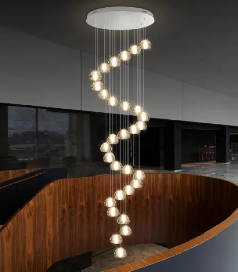 30-Lights Modern Crystal Chandeliers for Staircase LED Handing Light Fixture for Foyer Hallway Entrance Silver 30-Lights Round
