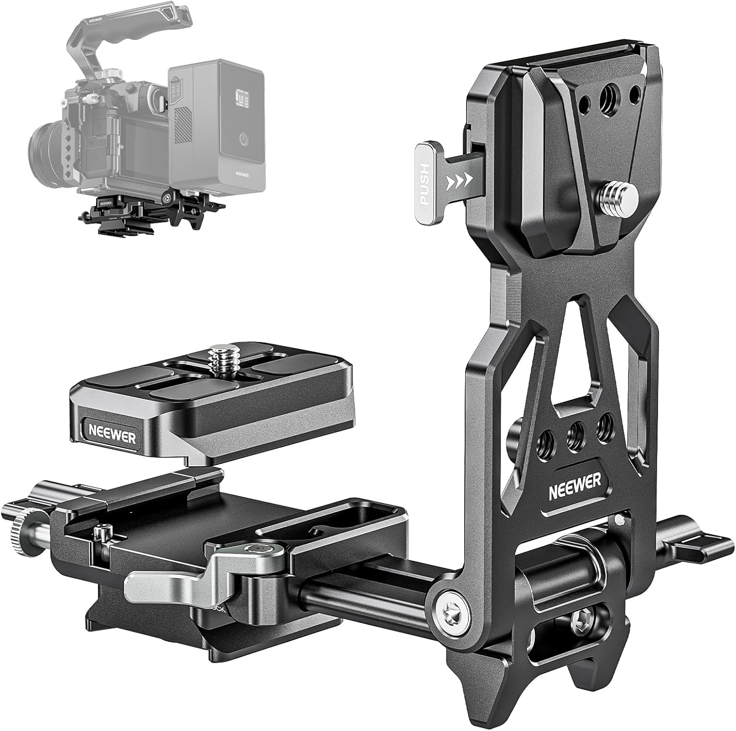 V Mount Battery Plate with NATO Rails, Arca Type Baseplate for RS4 Pro RS3 Pro Gimbal, Modular DSLR Camera Video Rig Compatible with SmallRig V Lock Battery Camera Cage PS015 PRO