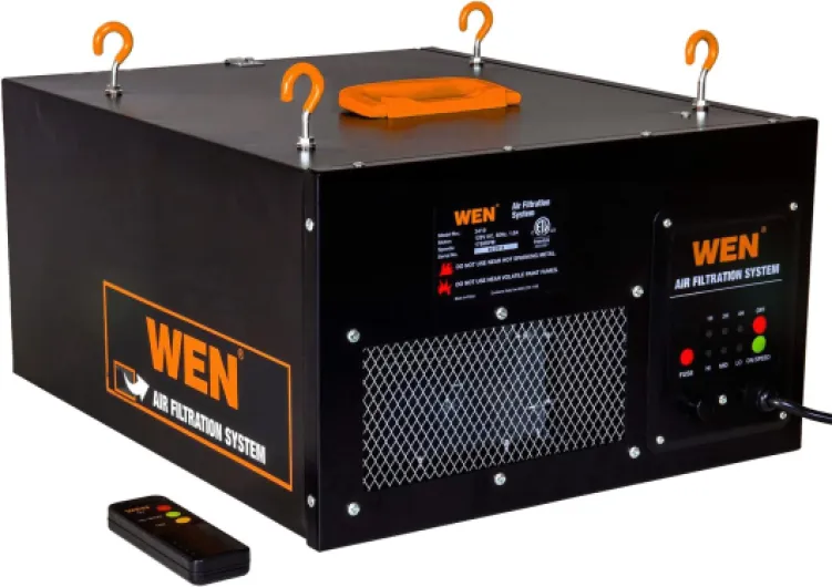 3410 3-Speed Remote-Controlled Air Filtration System (300/350/400 CFM), Basic w/ RF Remote (400 CFM) , Black Basic w/ RF Remote (400 CFM) Air Filtration System
