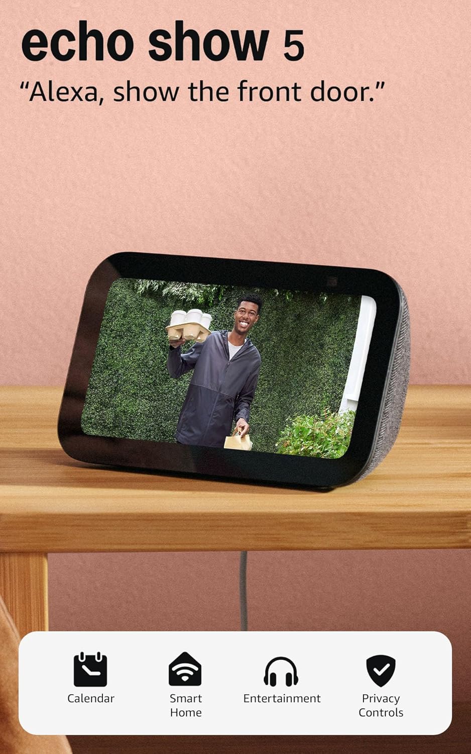 Amazon Echo Show 5 (newest model), Smart display with Alexa+ Early Access, 2x the bass and clearer sound, Charcoal Charcoal Device only