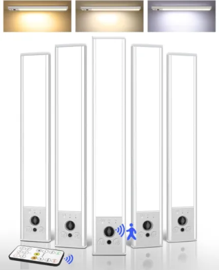 5 Pack Under Cabinet Lighting, 2400mAh Rechargeable Motion Sensor Light, 10inch Magnetic Closet Lights with Dimmable & 3 Color Temps, Wireless Motion Activated Lights with Remote for Kitchen 10inch 5Pack