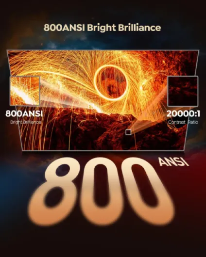 [Built-in Official Apps/4K Support] Smart Outdoor Projector with WiFi and Bluetooth, 800ANSI Movie Projector, DoIby Audio with Dual Speaker, Auto Focus w/ YouTube&PrimeVideo Proyector, Upgrad P62 Pro Standard Black