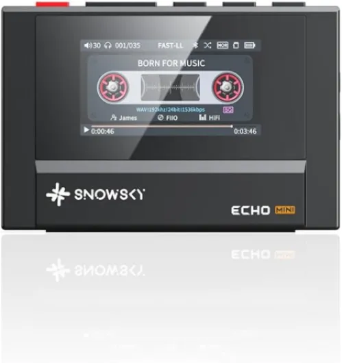 SnowSky/FiiO Echo MINI HiFi Bluetooth MP3 Player, 15Hours Playback, Independent Volume Control with 3.5mm/4.4mm Headphones Outputs (Black)