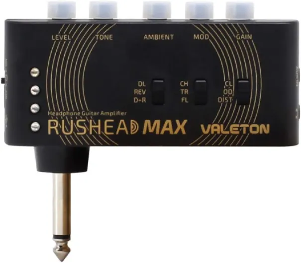 Rushead Max USB Chargable Portable Pocket Guitar Bass Headphone Amp Carry-On Bedroom Plug-In Multi-Effects