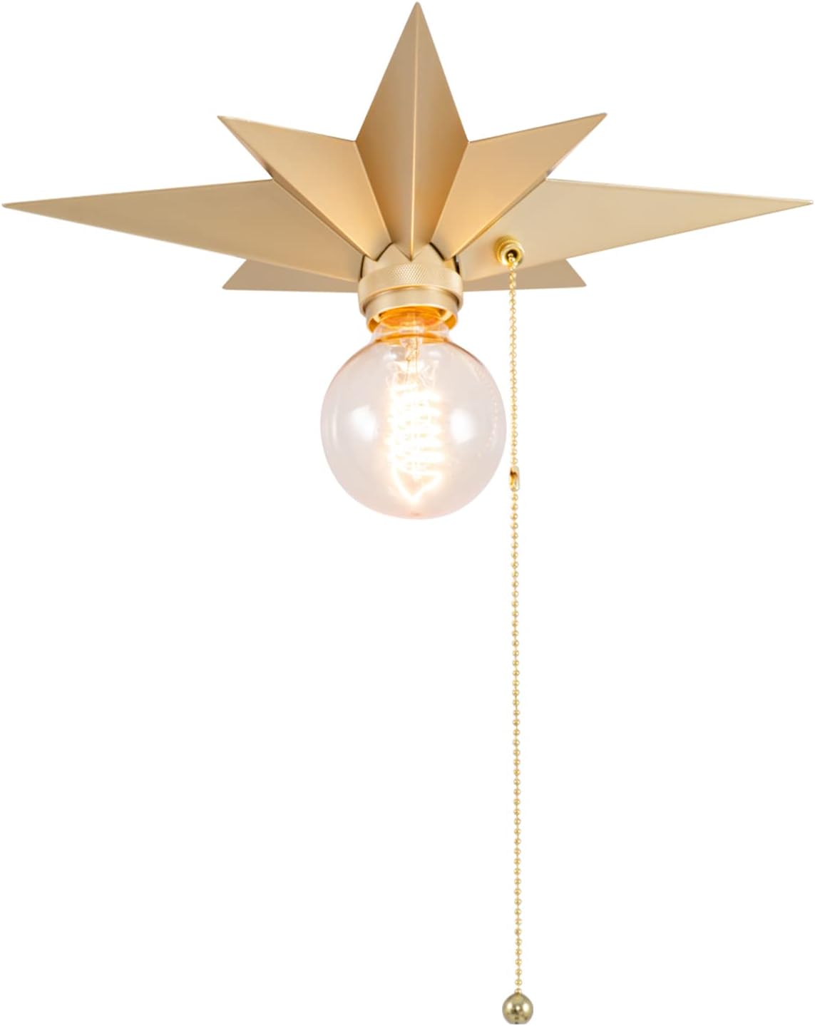 Flush Mount Ceiling Light, Gold Star Light Fixtures Mini Ceiling Lamps with Pull Chain On/Off Switch for Hallway, Entryway, Study Room, Bedroom Gold-chain