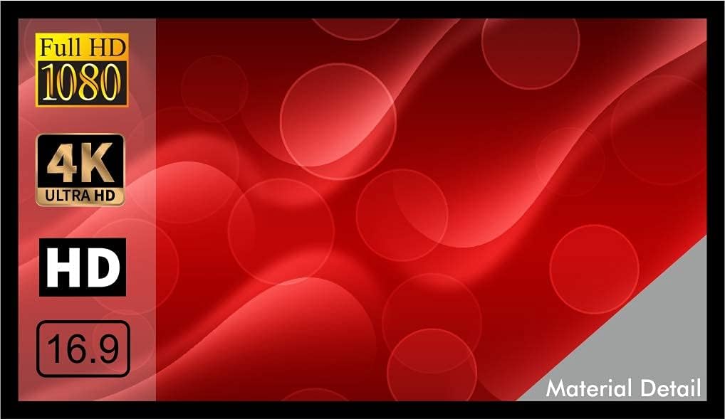 120" Fixed Frame Projector Screen, UST/Short Throw/Standard Compatible, High-Contrast ALR, 16:9, Active 3D and 4K Ultra HD Compatible, Wall-Mount Home Theater, Classroom & Office 120 Inch High Contrast Alr