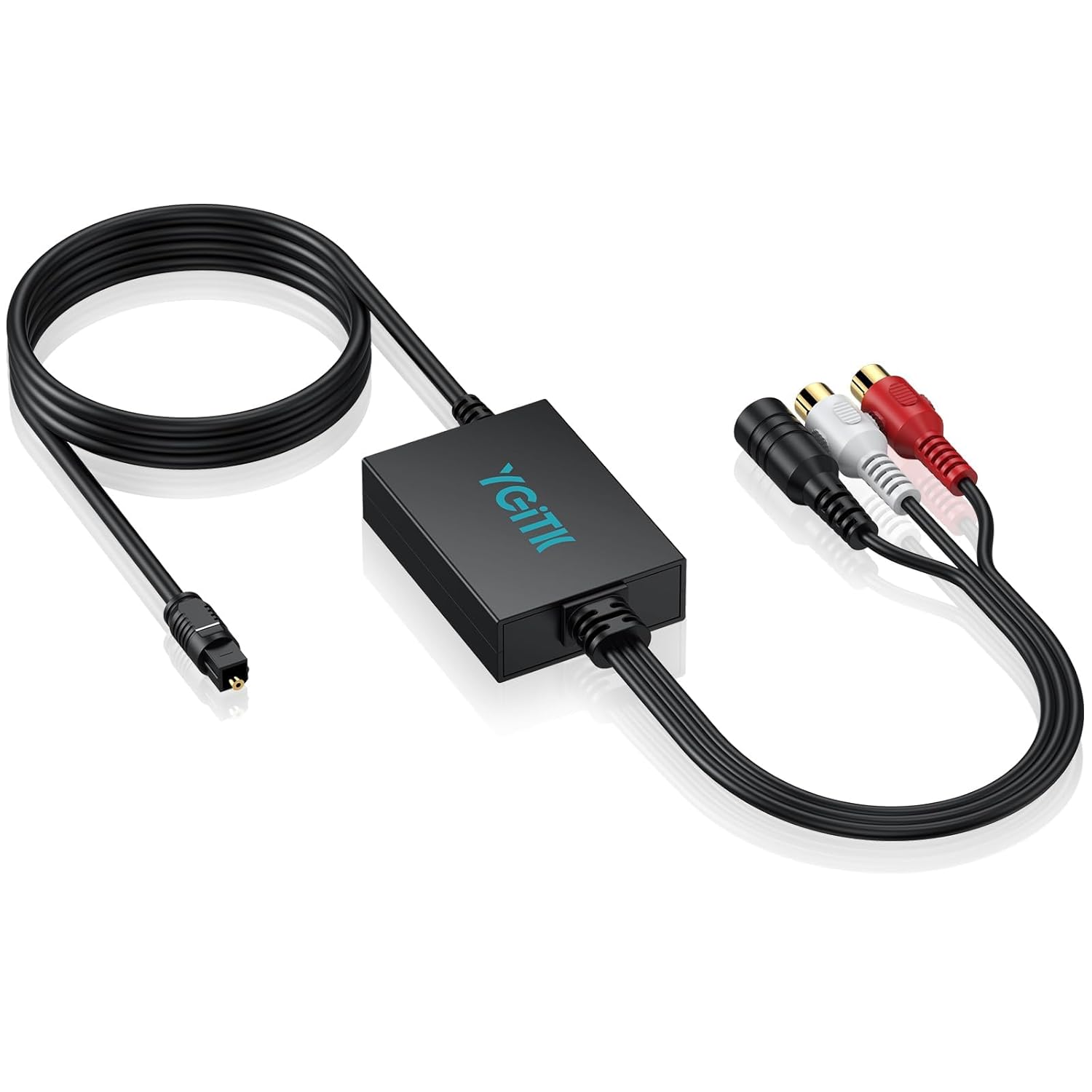 192kHz DAC Converter SPDIF to RCA+3.5mm Converter Digital to Analog Audio Converter Digital Optical SPDIF Toslink to Analog Stereo Audio RCA L/R Audio Adapter with Optical Cable for HDTV RCA (Female) + 3.5 mm