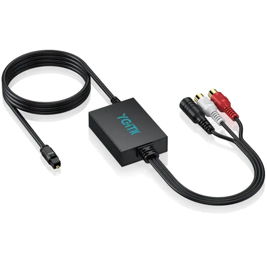 192kHz DAC Converter SPDIF to RCA+3.5mm Converter Digital to Analog Audio Converter Digital Optical SPDIF Toslink to Analog Stereo Audio RCA L/R Audio Adapter with Optical Cable for HDTV RCA (Female) + 3.5 mm