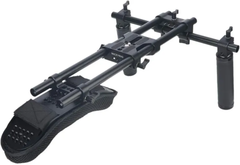 15mm Shoulder Pad Support System for DSLR Camera Cinema Camcorder, Shoulder Mount Rig with Base Plate, Aluminum Alloy 16'' 15mm Rod, Handle Set - 435