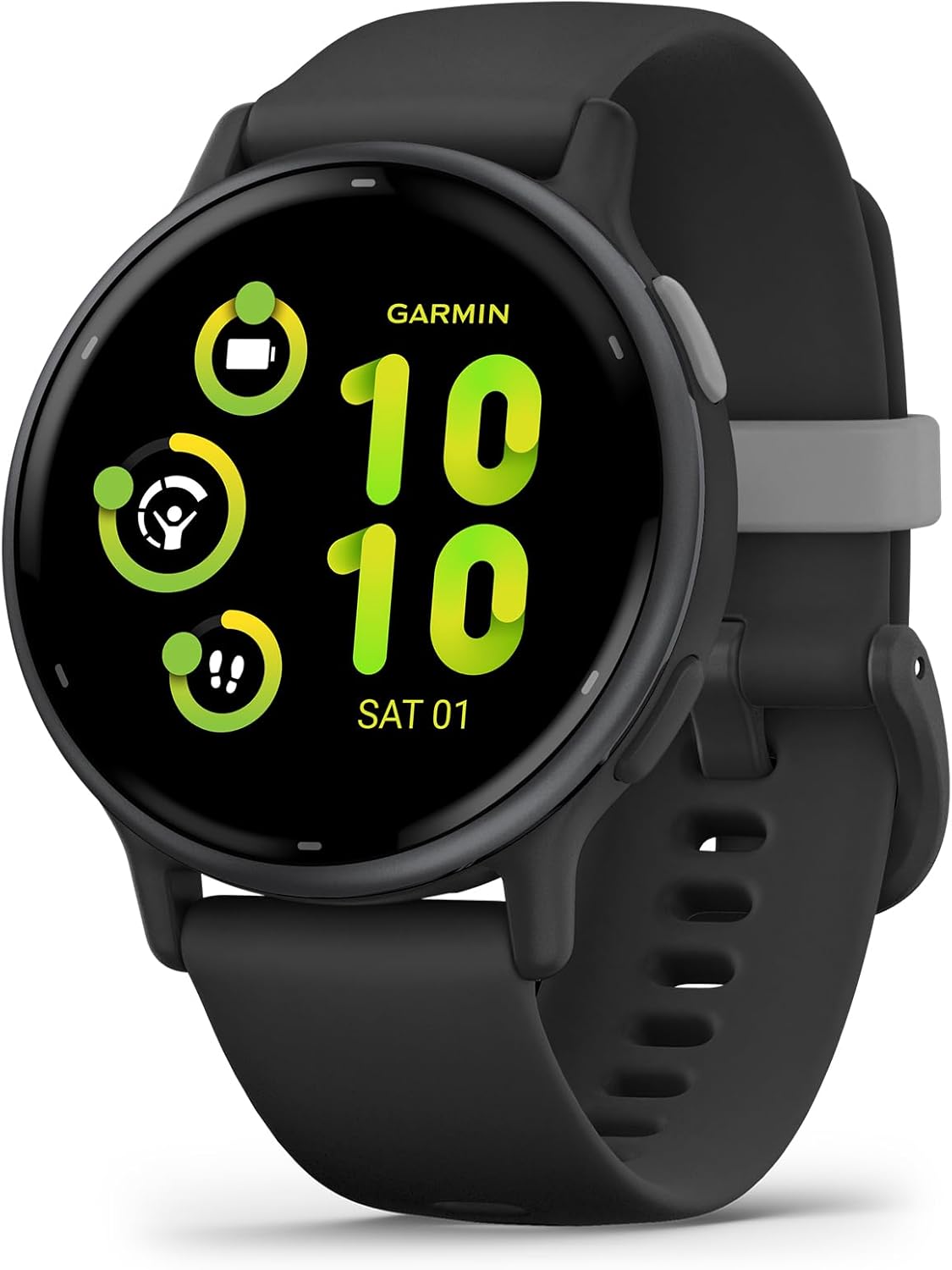 Vívoactive 5, Health and Fitness GPS Smartwatch, AMOLED Display, Up to 11 Days of Battery, Slate Aluminum Bezel with Black Case and Silicone Band