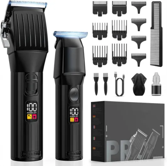 Tondeuse Cheveux Hommes，tondeuse à cheveux professionnelle et tondeuse à barbe pour homme, tondeuse à cheveux contour pour homme, kit de coupe de cheveux, kit de coupe de cheveux, cadeau