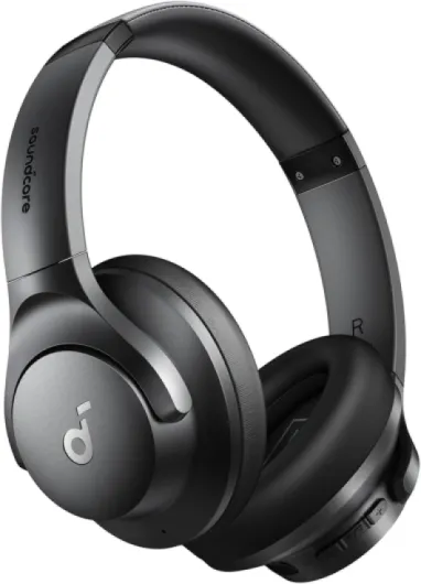 By Anker Q20i Hybrid Active Noise Cancelling Headphones, Wireless Over-Ear Bluetooth, 40H Long ANC Playtime, Hi-Res Audio, Big Bass, Customize via an App, Transparency Mode Black