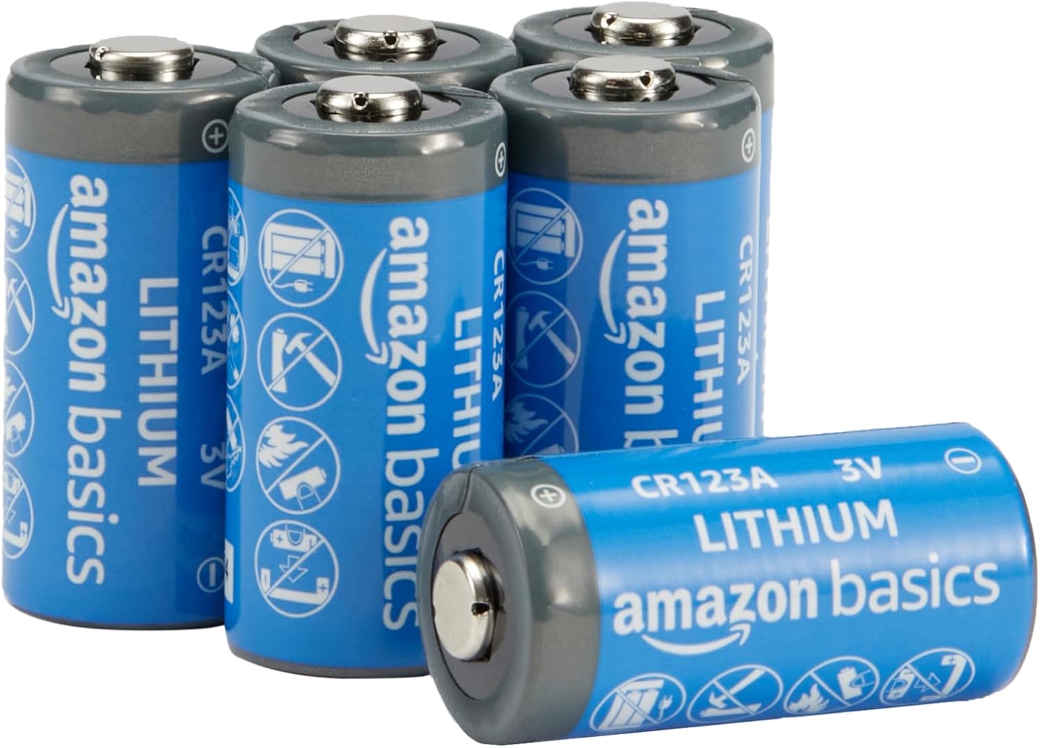 6-Pack Non-Rechargeable CR123A Lithium Batteries, 3 Volt, Up to 10-Year Shelf Life 6 Count