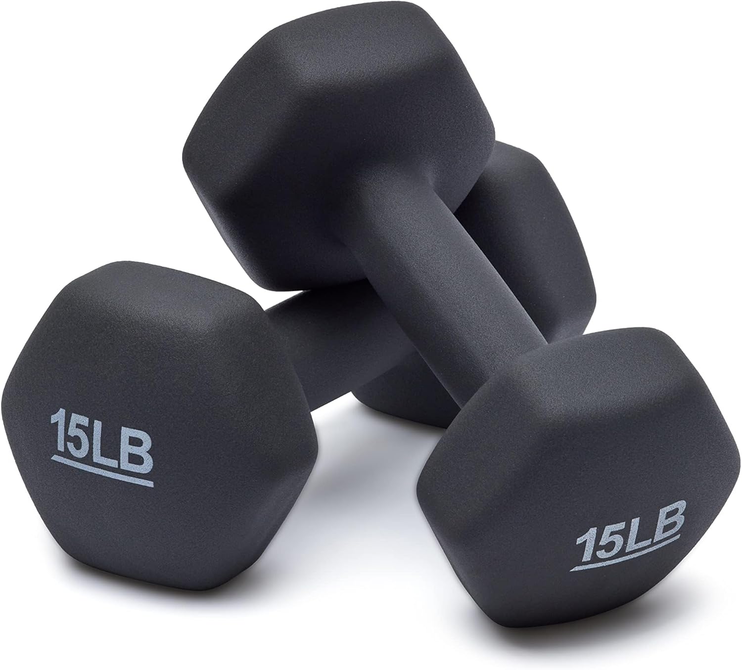 Neoprene Dumbbell Hand Weights for Exercise and Muscle Toning 15 Pound, Pair