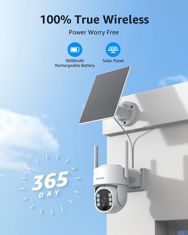 8Pack 4MP Solar Security Cameras Wireless Outdoor, 360° Pan & Tilt WiFi Security Camera with Color Night Vision, Easy to Install, PIR Alarm, 2-Way Audio Up to 256G Storage, Alexa Supported