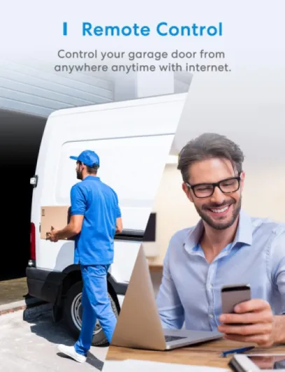 Smart Garage Door Opener Remote, Compatible with Apple HomeKit, Amazon Alexa, Google Assistant, SmartThings, Siri, CarPlay and Android, Universal WiFi Garage Controller, No Hub Required MSG100-HomeKit