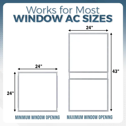 Aluminum Sliding Window Kit for Horizontal Sliding Windows, For Saddle, U-type, and Conventional Air Conditioners (AC Not Included)