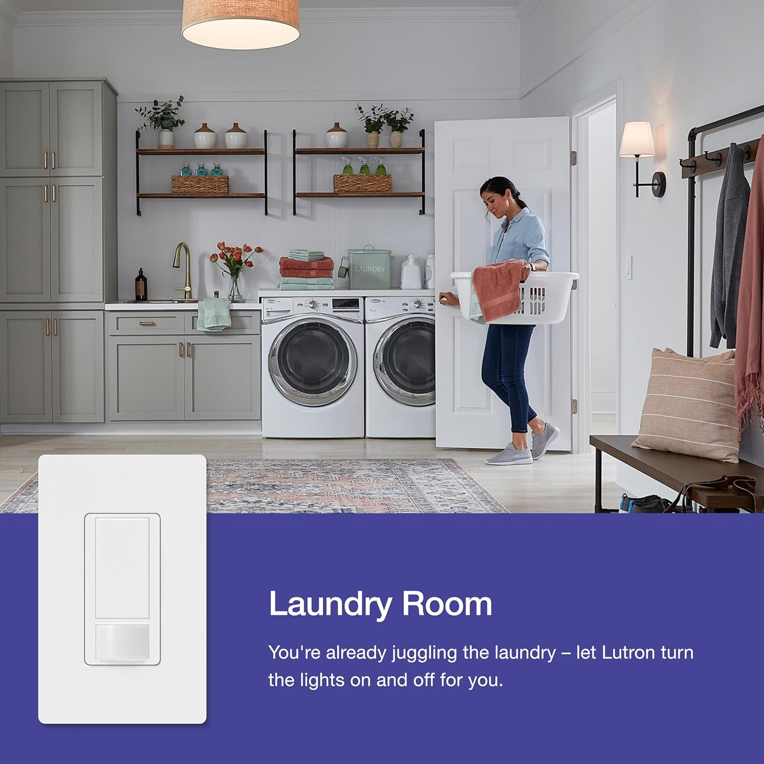 Maestro Motion Sensor Light Switch Indoor for Bathroom, Garage, Laundry Room, Any Bulbs, Occupancy Vacancy Sensor, Single-Pole, MS-OPS2H-2-WH, White (2 Pack) White 2 Pack 2-Amp Single Pole Switch