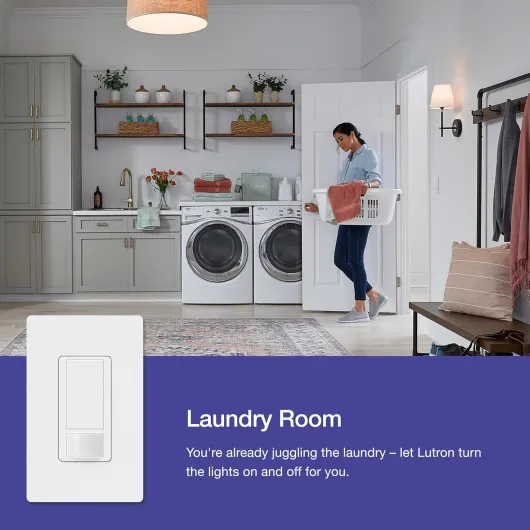 Maestro Motion Sensor Light Switch Indoor for Bathroom, Garage, Laundry Room, Any Bulbs, Occupancy Vacancy Sensor, Single-Pole, MS-OPS2H-2-WH, White (2 Pack) White 2 Pack 2-Amp Single Pole Switch