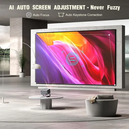 【Netflix Officially & Dolby Audio】Smart 4K Projector, Auto Focus & Keystone, VOPLLS 700 ANSI Full HD 1080P WiFi 6 Bluetooth Portable Projector, 60Hz Home Cinema Projectors for iOS/Android/Outdoor 700ANSI Smart Projector