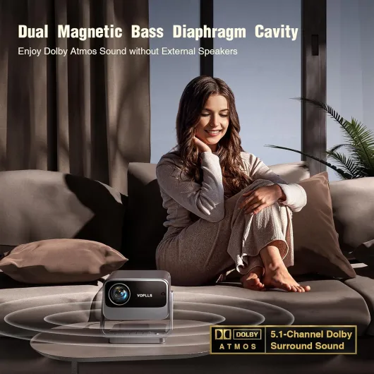 【Netflix Officially & Dolby Audio】Smart 4K Projector, Auto Focus & Keystone, VOPLLS 700 ANSI Full HD 1080P WiFi 6 Bluetooth Portable Projector, 60Hz Home Cinema Projectors for iOS/Android/Outdoor 700ANSI Smart Projector