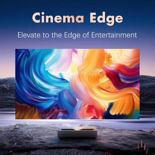 Formovie Cinema Edge UST Laser Projector 4K Smart Home Theater 2100 ISO Lumens 2+32GB Ultra Short Throw 4K DLP Projectors (Projector + Gallery 127" CBSP Screen)