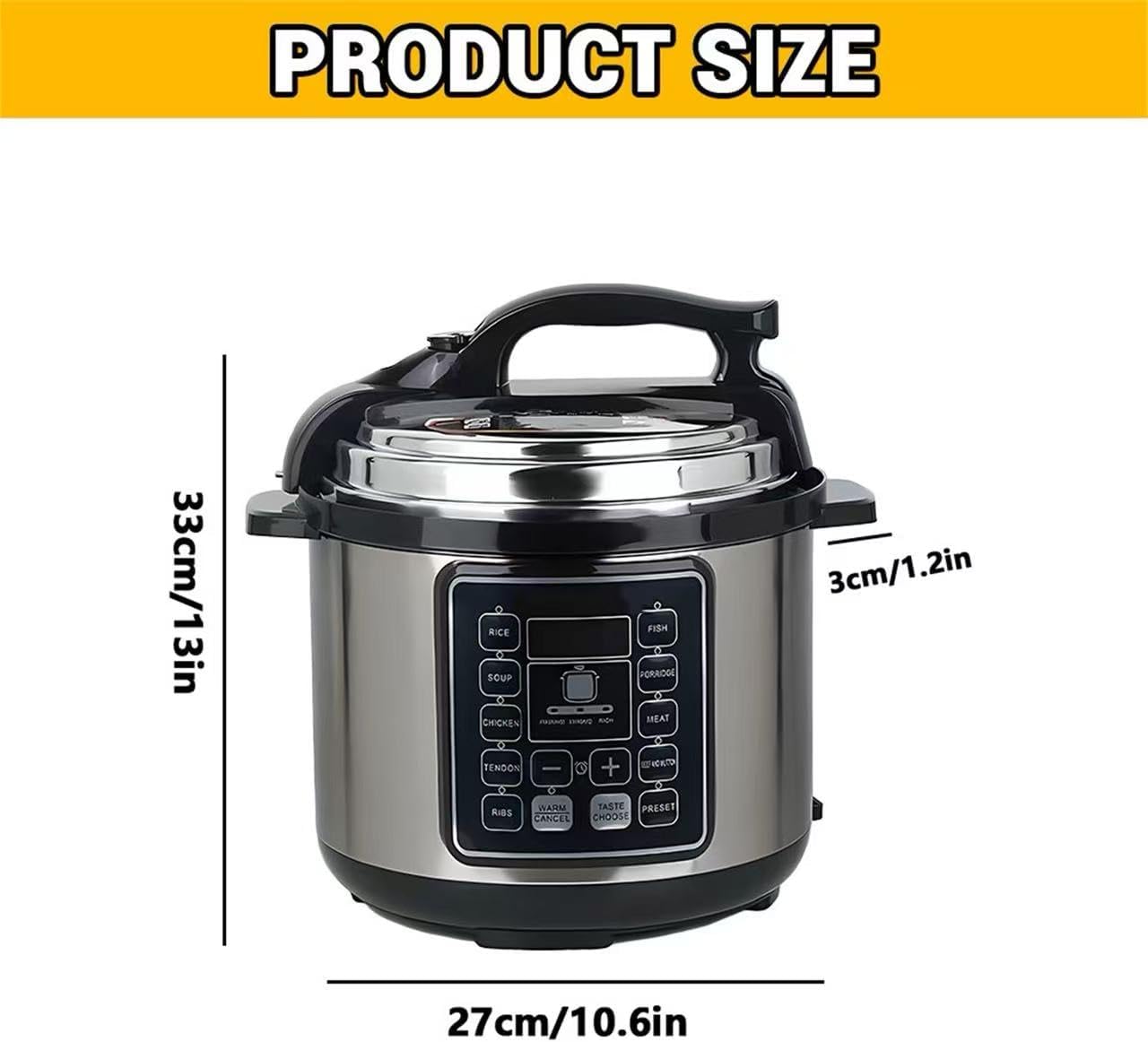Electric Pressure Cooker, 10-in-1 Multi-Cooker, 6L Capacity, Stainless Steel Pot, Non-Stick, Slow Cooker, Steamer 6 Litres
