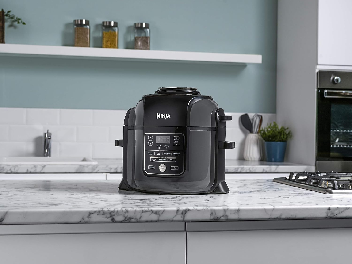 Foodi MAX Multi-Cooker [OP450UK], 7-in-1, 7.5L, Electric Pressure Cooker and Air Fryer, Grey and Black