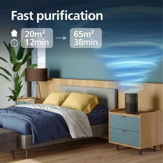 Air Purifier 900 Series, HEPA NanoProtect + Activated Carbon Filter, CADR 250 m³/h for 65 m² Allergy Sufferers, Quiet, Intelligent and Energy Efficient (AC0951/13) Black 2025 New version
