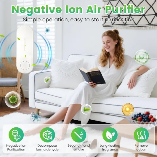 Air Purifier, 3PCS Claru Ionic Air Purifier Plug In Uk, Portable Negative Ion Technology, for Bedroom Home Office, Garage Room Pets, Instantly Cleans Whisper Quiet, Filter-Free Purifier 3pc White