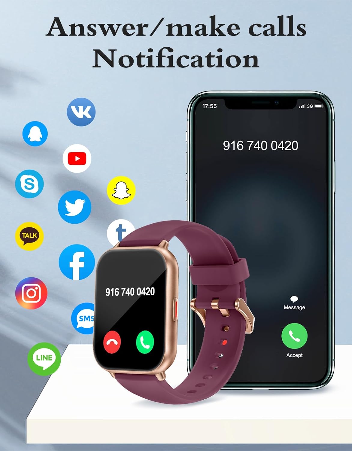 Smart Watch Answer Dial Call,Smart Watches for Women Men HD Touch Screen Fitness watch with SpO2-Monitor Heart Rate Sleep Monitor Pedometer Watch Multi Sports Mode for Android iOS Purple
