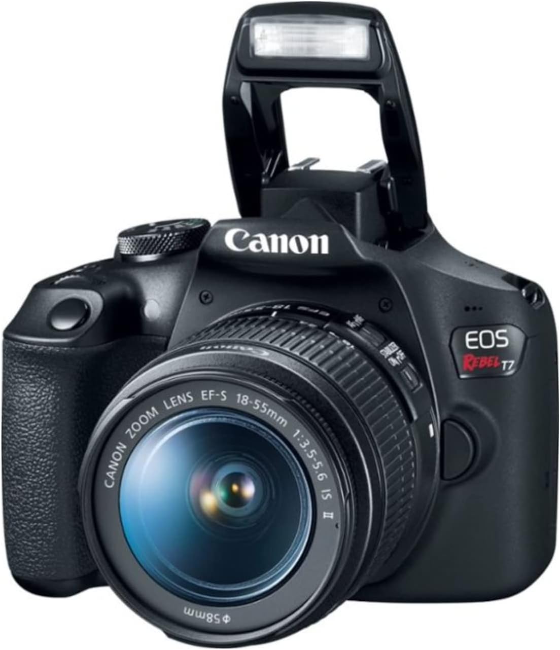 EOS Rebel T7 DSLR Camera-2 Lens Kit with EF18-55mm + EF 75-300mm Lens, Black Body w/18-55mm & 75-300mm Lenses