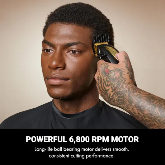 LithiumFX Cord/Cordless Lithium Ergonomic Hair Clippers for Men Black Gold