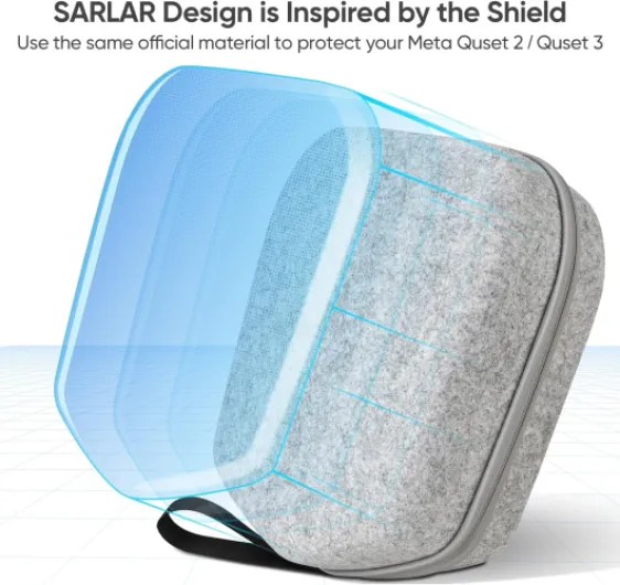 Sarlar Hard Carrying Case Compatible with Meta Quest 3S/Quest 3/Oculus Quest 2/Vision Pro Official Original/Elite Strap VR Headset and Controller Accessories, Suitable for Travel and Home Storage S/For Official Original & Elite Strap