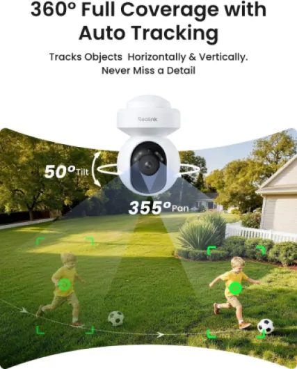 4K Security Camera System with PT Auto-Tracking, 355°Pan 50°Tilt, 4K PoE Cameras Home Surveillance Wired Outdoor, Smart AI Detection, Spotlights & 2-Way Talk, 8CH NVR 2TB HDD, RLK8-800PT4
