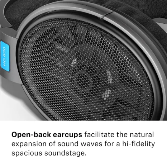 HD 600 - Audiophile Open-Back Dynamic Wired Headphones Over Ear with Natural Soundstage and Premium Comfort for Music Lovers, Open Metal Earpiece Covers, Black