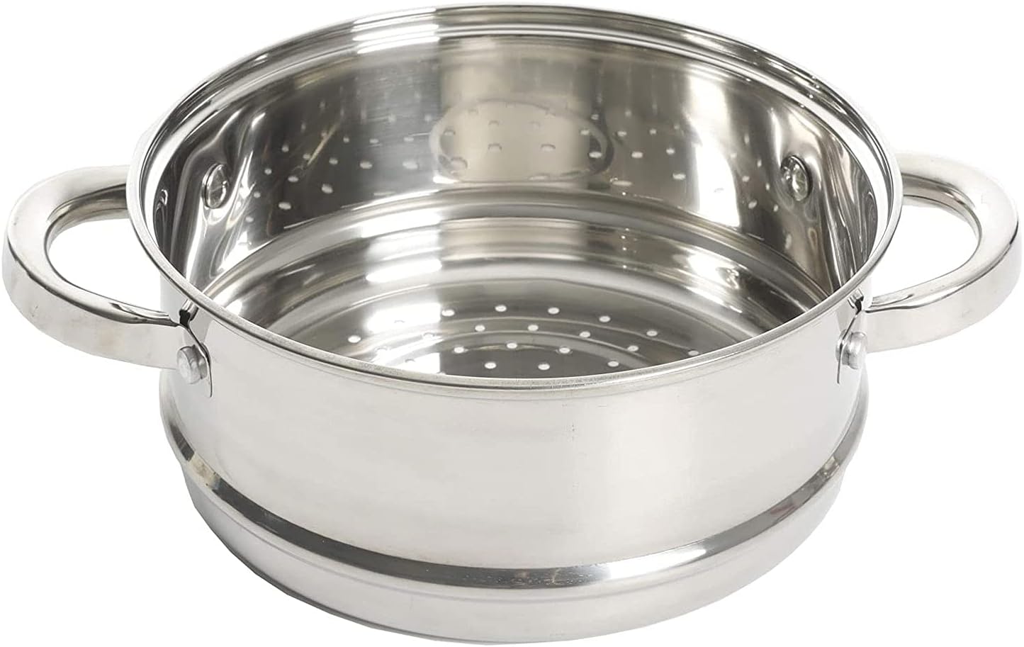 Sangerfield 3.0-Quart Stainless Steel Dutch Oven with Steamer Basket – Durable Kitchen Cookware for Slow Cooking and Steaming Stainless Steel 3-Qt Dutch Oven w/Steamer Basket