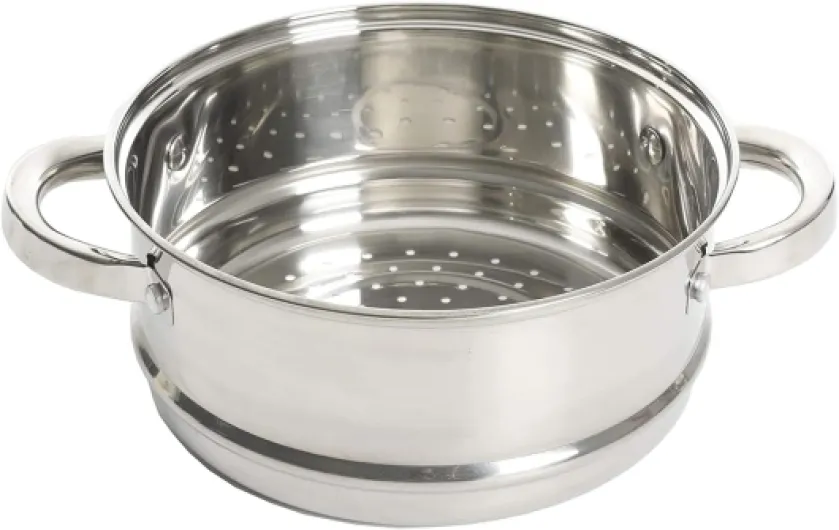 Sangerfield 3.0-Quart Stainless Steel Dutch Oven with Steamer Basket – Durable Kitchen Cookware for Slow Cooking and Steaming Stainless Steel 3-Qt Dutch Oven w/Steamer Basket