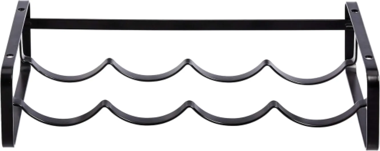 Tabletop Stackable 4-Bottle Metal Wine Rack, 3.74"D x 15.75"W x 7.87"H, Black 4 bottles