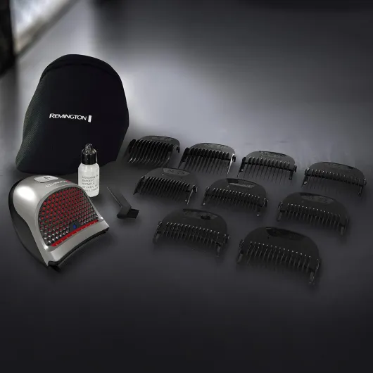 Shortcut Pro Self-Haircut Trimmer Kit, Waterproof Cordless Electric Razor for Head, Beard, and Body, Curved Blades and 9 Trimmer Lengths, Head Shaver, 5-Minute Quick-Charge, 14-Piece Set