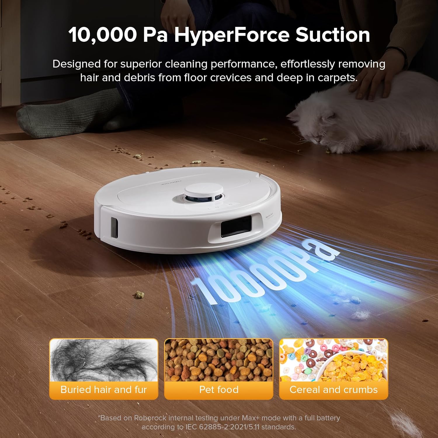 Qrevo Series Robot Vacuum Cleaner with Mop, 10,000Pa Suction, Upgraded from Qrevo S, Dual Anti-Tangle Brushes, Smart Obstacle Avoidance, Auto Mop Washing&Drying, All-in-One Dock,White(QV 35S)