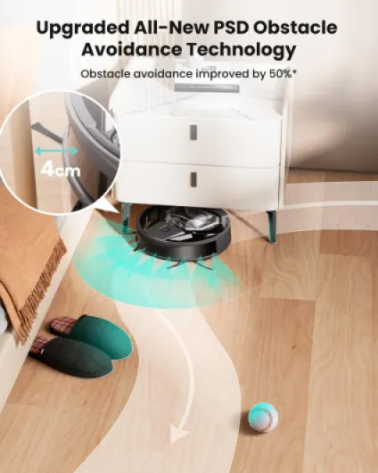 M320 Robot Vacuum, 6000Pa Strong Suction, 7.9cm Slim, 28cm DIA, 210min Runtime, Automatic Carpet Detection, Disposable Mop Pads, 2.4G Wi-Fi, Alexa/APP Control, Ideal for Pet Hair & Hard Floors