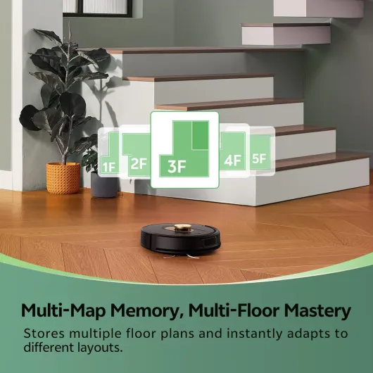W9 Robot Vacuum Cleaner with Mop,8000Pa Robotic Vacuum with LiDAR Navigation,15 No-go Zones, 150 Min Max Runtime, App Control, 3-in-1 Sweep and Mop Robot for Pet Hair, Carpet and Hard Floors M Black