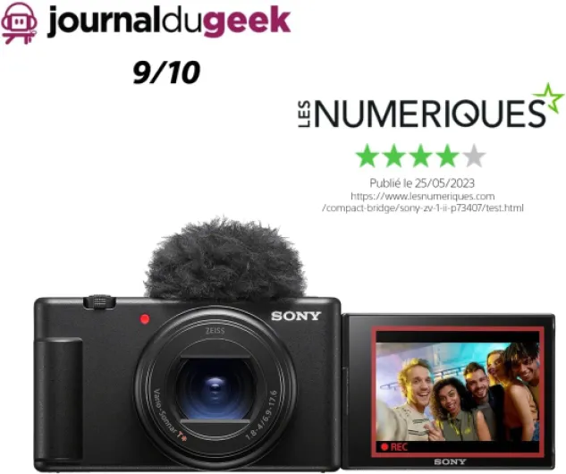 Sony ZV-1 II, Appareil Photo Vlog numérique - écran orientable pour Le vlogging - Objectif Zoom Grand Angle - vidéo 4K - Microphone omnidirectionnel ZV1 II