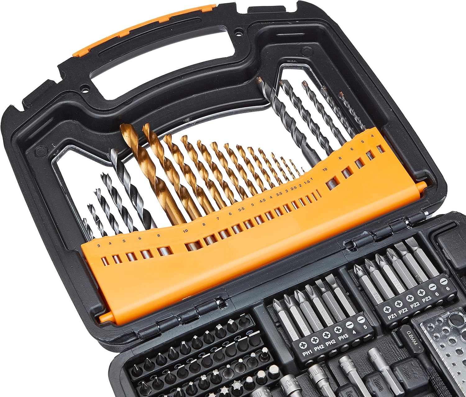 Amazon Basics Lot de 100 forets multi-embouts pour perceuse et tournevis