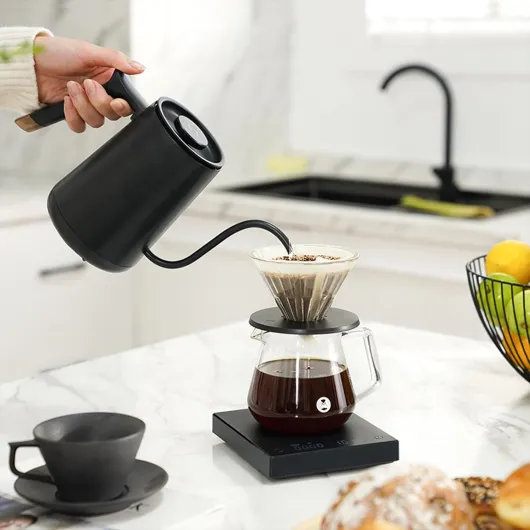 TIMEMORE Electric Gooseneck Kettle with Temperature Control BPA Free Stainless Steel Tea Kettle Automatic Shut Off for Coffee, Tea, 600ml, Matt Black St-black