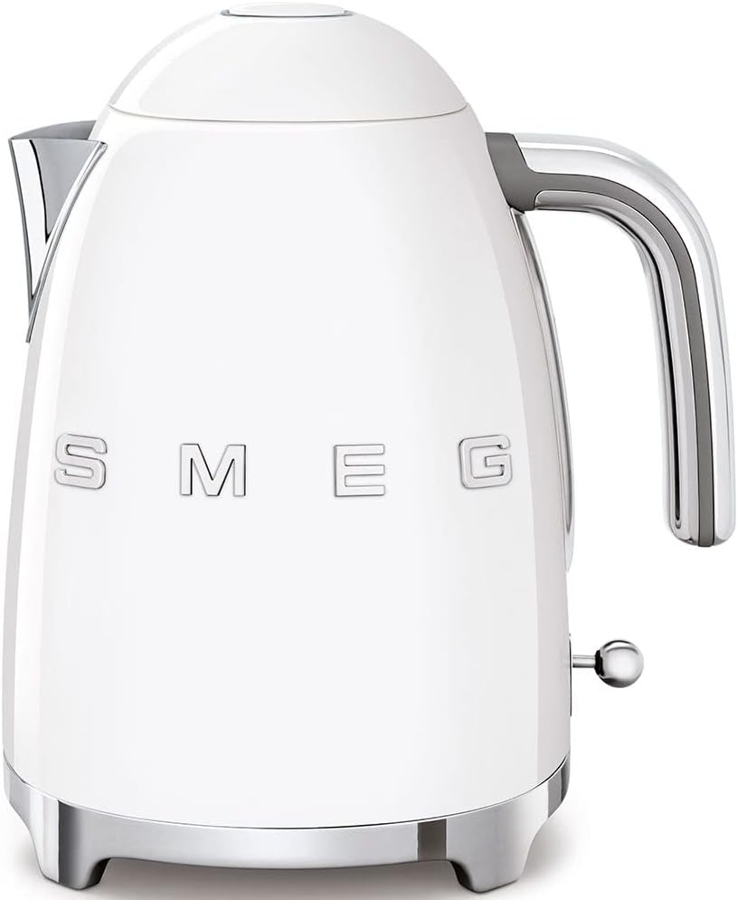 Smeg 50’s Style Retro Range Breakfast Set, 1.7L 3000W Kettle and Multi-Functional Control 4-Slice 2000W Toaster, White, KLF03WHUK/ TSF03WHUK